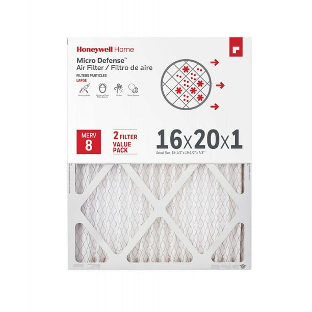Honeywell 16x20x1 Air Filter Standard Efficiency, 2PK