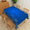 thumbnail image 6 of Nanqianyi Christmas Snowflake Blue Tablecloth 60" x 84" Rectangle, Waterproof Polyester Fabric Table Cloth for Xmas Holidays Dinner Decor, 6 of 11