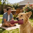 thumbnail image 5 of Brown Basketball Pet Dumbbell Toy, Squeaky Chew Resistant Toy, Interactive Fetch & Chew Toy for Small to Medium Dogs & Puppies, 5 of 8