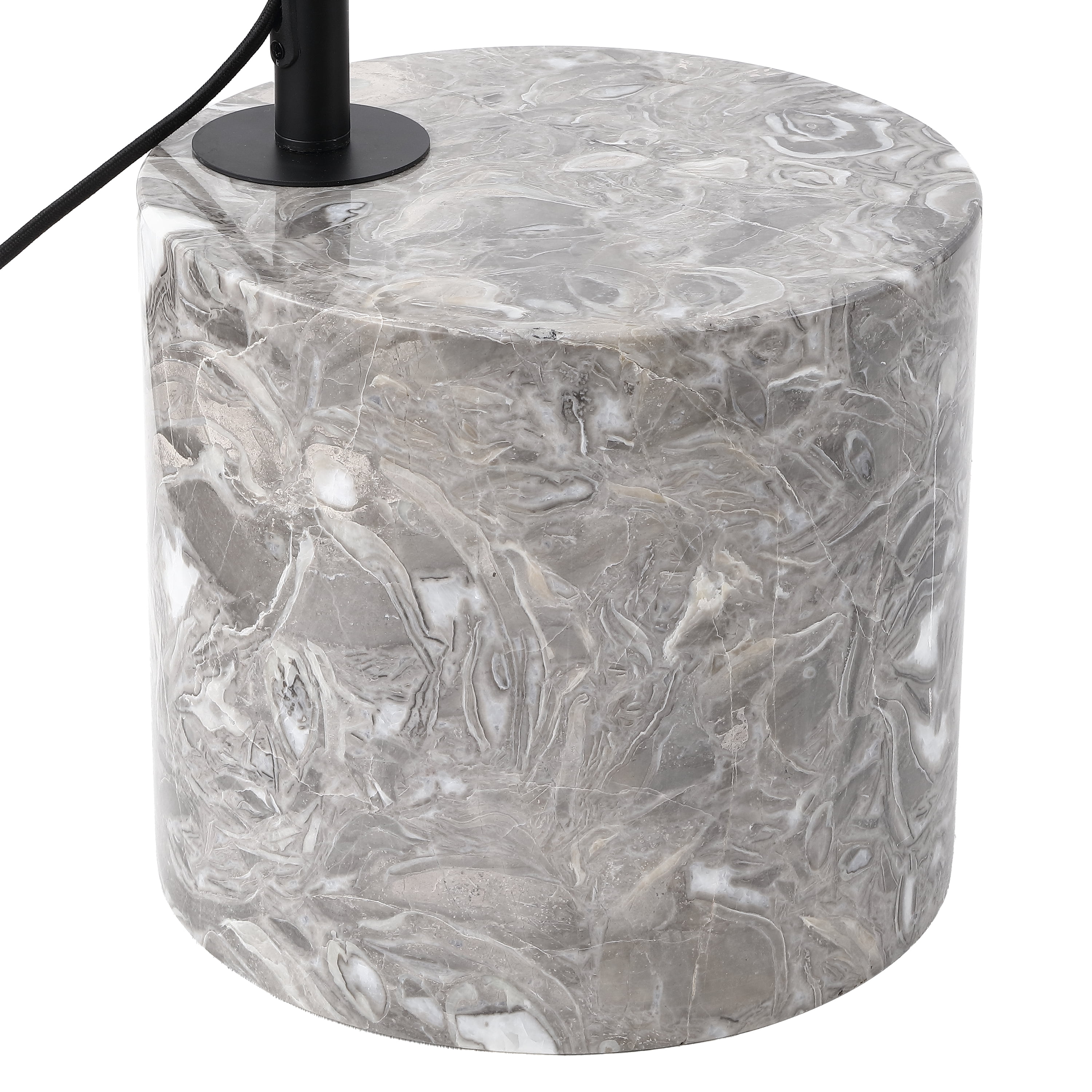 Safavieh Couture Rosabellina 80" Powder Coating Black and Gray Marble Base Floor Lamp