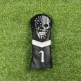thumbnail image 1 of Star & Skull Patchwork Golf Headcover - Edgy Style Driver & Fairway Wood Cover, Faux Leather Protector 1, 1 of 5