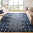 thumbnail image 2 of SAFAVIEH Micro-Loop Cori Geometric Area Rug, Blue/Ivory, 8' x 10', 2 of 10
