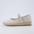 thumbnail image 3 of Cushionaire Tapas Canvas Mary Jane Flat Espadrilles for Women, Cushioned Comfort Closed Toe with Adjustable Strap, 3 of 11