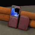 thumbnail image 2 of Wallet Case for Samsung Galaxy Z Flip 4 Compatible with MagSafe for Men Women, Detachable Magnetic Flip Zipper Wallet with RFID Blocking Card Slots Shockproof Rugged Anti-fall Phone Case,Winered, 2 of 10