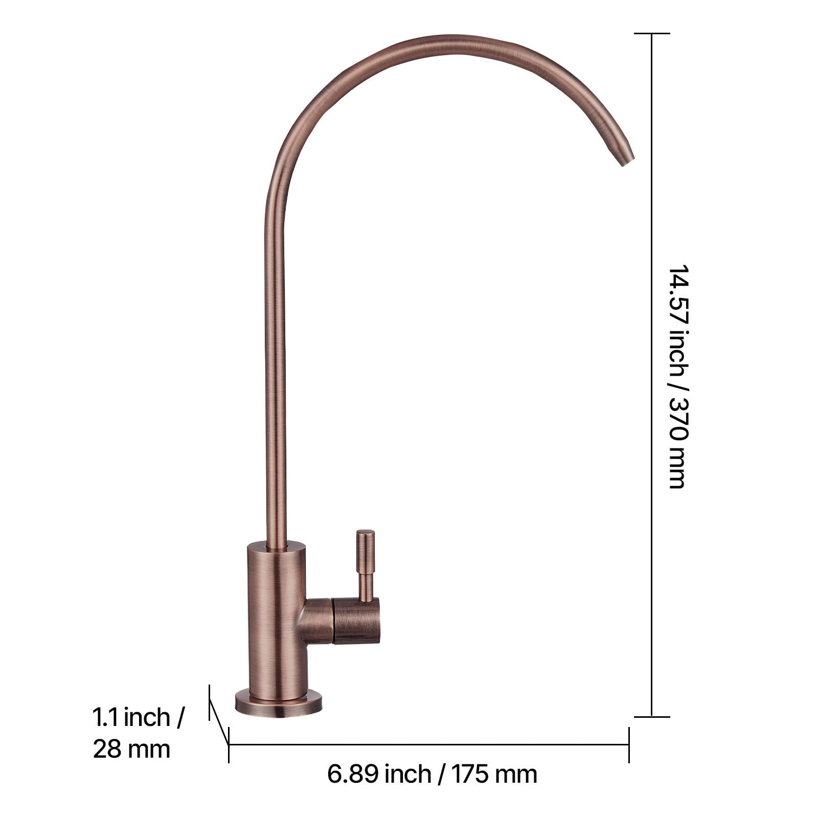 Premium Lead-Free Drinking Water Faucet, Food Grade 304 Stainless Steel Brass Valve, ANSI 61 Tested RO Filter Tap for Kitchen Sink Clean Water