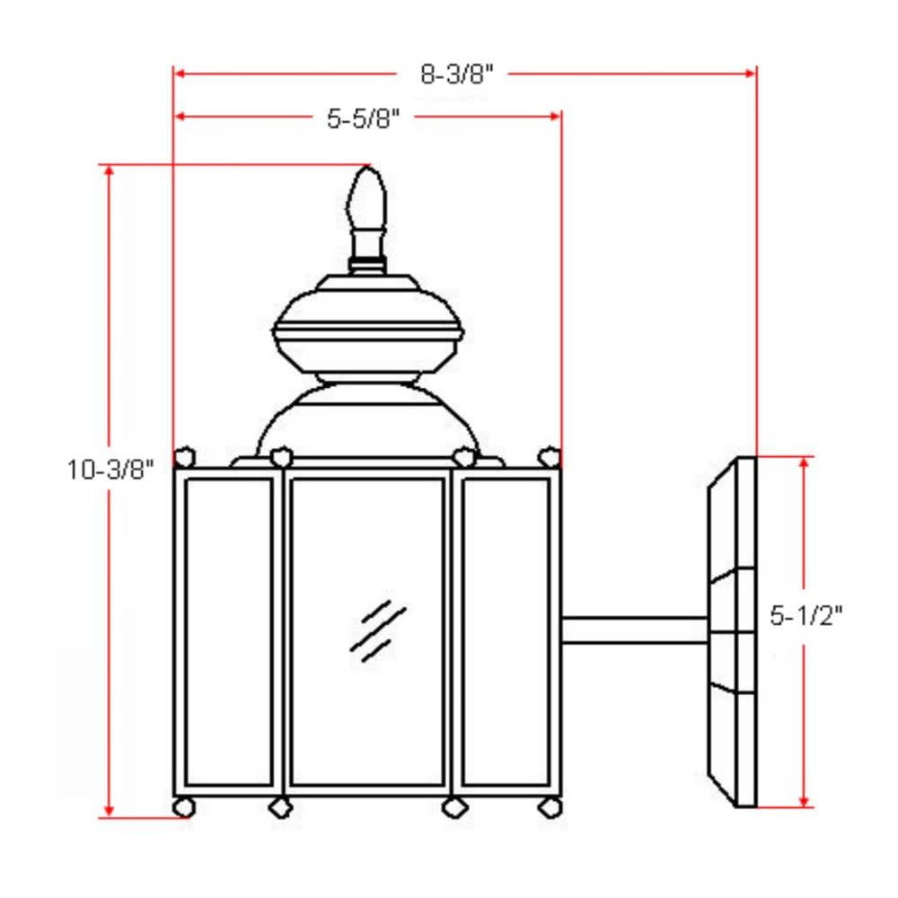 Solid Brass Design House 501692 Augusta 1 Light Indoor//Outdoor Wall Light