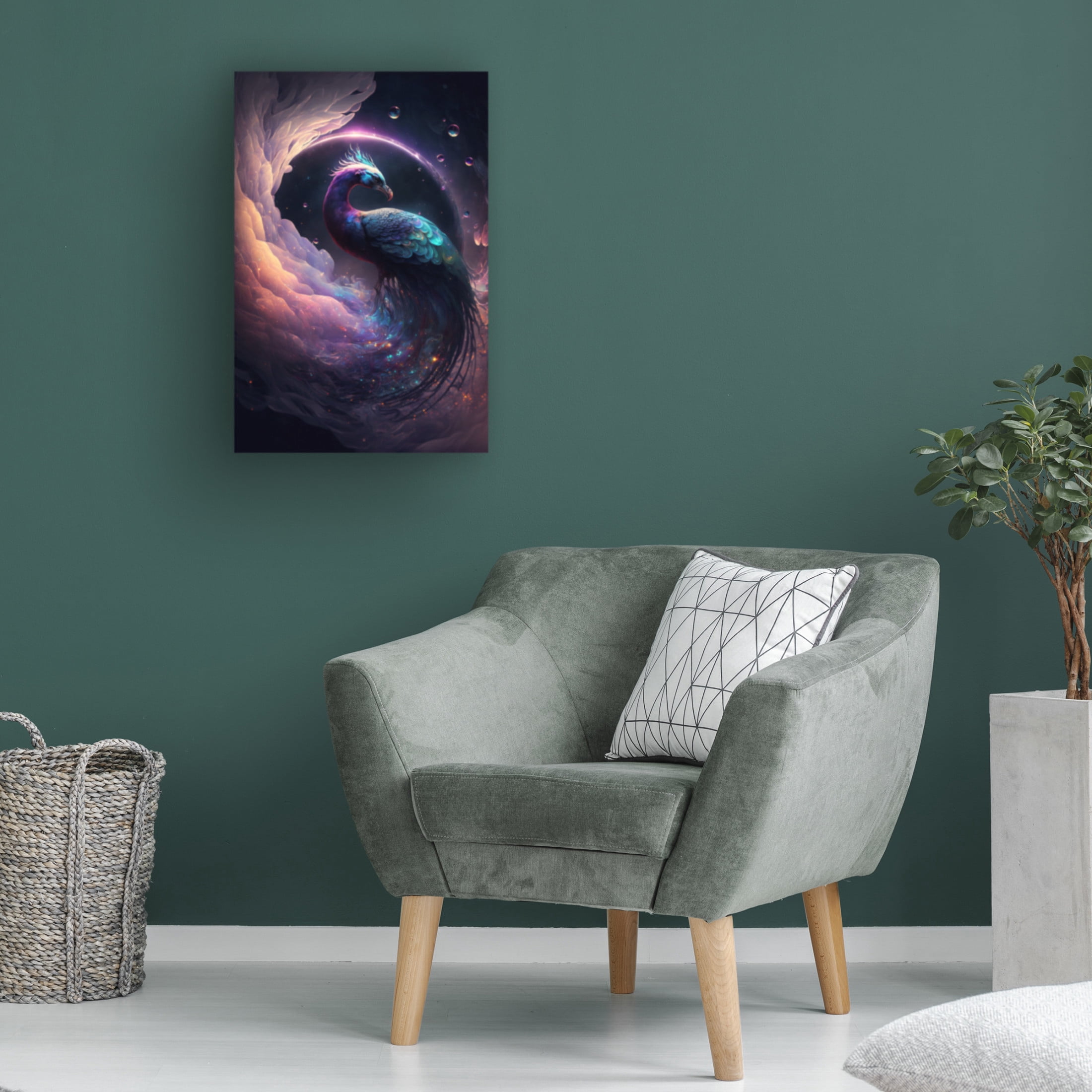 Canvas Wall Art - Ray Heere 'Proud Peacocks 23' Wall Art for Living Room, Bedroom, or Office Décor by Trademark Fine Art - 12 x 19 Inches