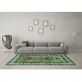 thumbnail image 3 of Ahgly Company Indoor Square Persian Turquoise Blue Traditional Area Rugs, 7' Square, 3 of 4