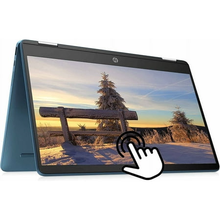 HP X360 14" HD Touchscreen 2-in-1 Chromebook, Intel Celeron N4120 Processor, Intel UHD Graphics 600, 4GB RAM 64GB eMMC, Bluetooth, Webcam, HDMI, Chrome OS, Blue