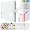 thumbnail image 1 of Álbum de recortes Gotideal de 80 páginas con rotuladores metálicos, color blanco, 1 of 7