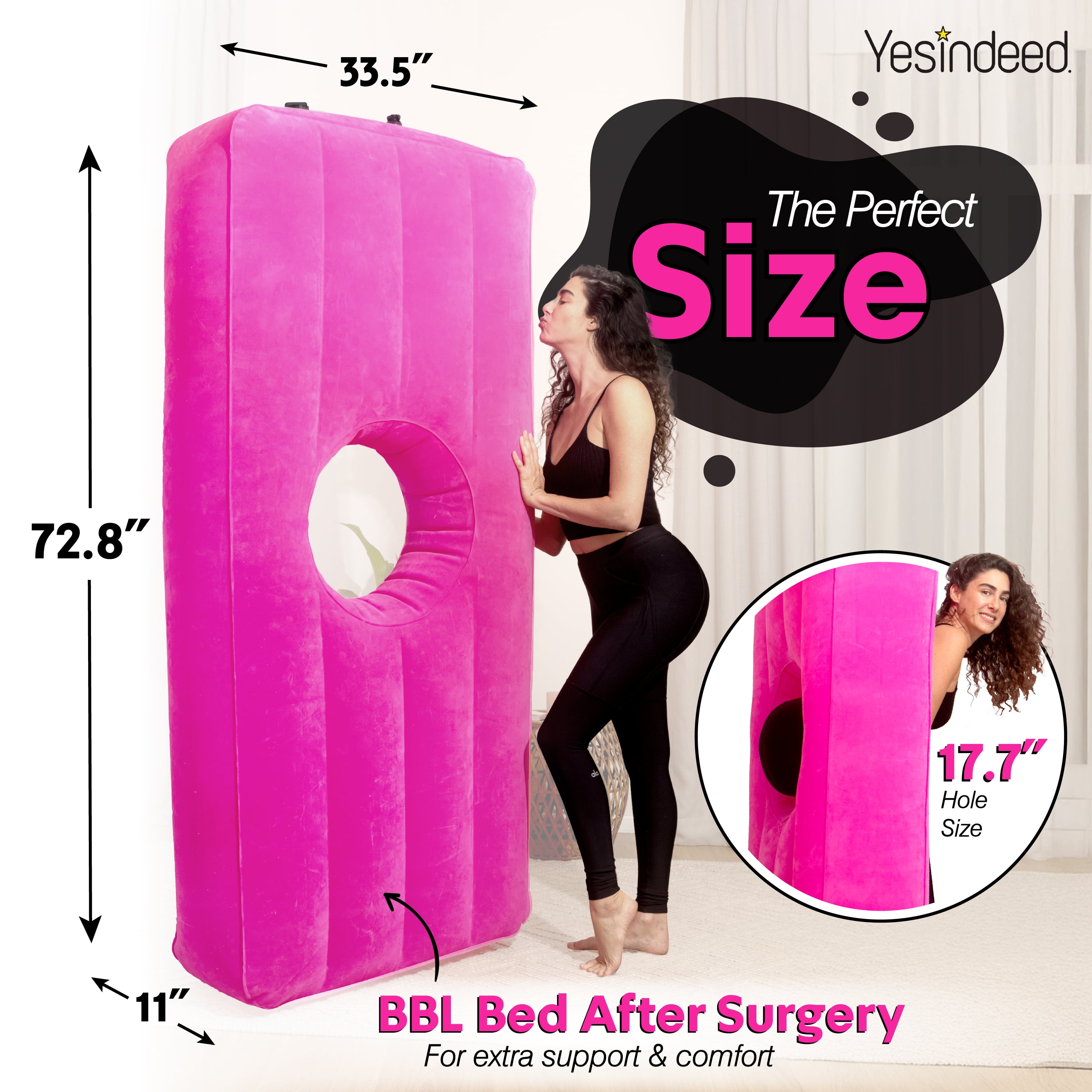 YESINDEED Upgraded BBL Bed with Hole, Inflatable Brazilian Butt Lift Mattress