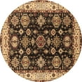 thumbnail image 1 of Ahgly Company Indoor Round Oriental Brown Industrial Area Rugs, 8' Round, 1 of 4