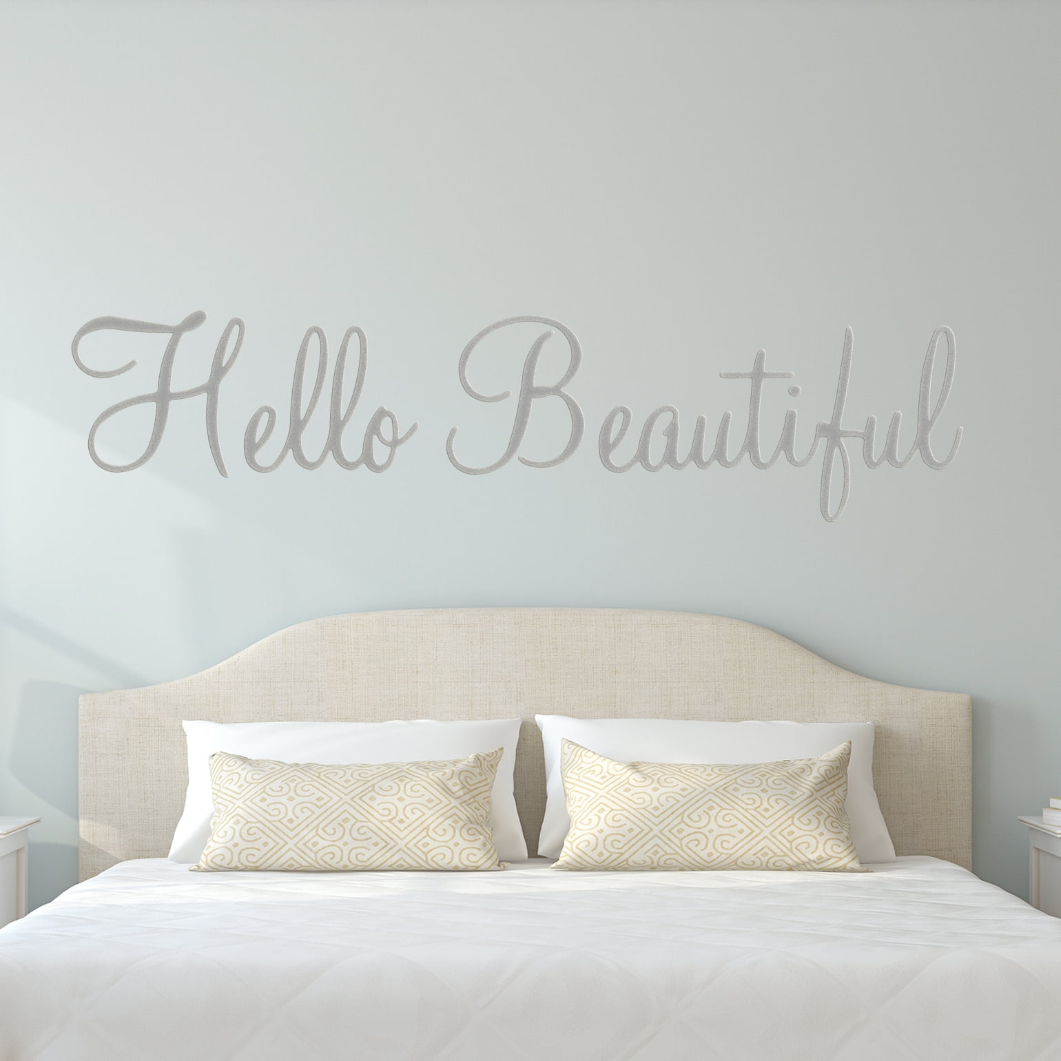 VWAQ Hello Beautiful Wall Decal Inspirational Quotes Beauty Mirror
