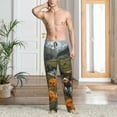 thumbnail image 2 of Mens Pajama Pants, Mountain Cows Flower Stream Soft Sleep & Lounge Pants for Men, Cuteness Casual PJ Bottoms Pants with Pockets, 2 of 7