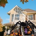 thumbnail image 3 of Halloween Outdoor Decoration, 250 LED Halloween Spider Light with 197'' Giant Spiderweb Artificial Spider Halloween Outdoor Decorations with Remote Control for Halloween Party Decor Yard, Garden, 3 of 7