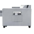 thumbnail image 5 of Ruby Light Gray Velvet Reversible Sleeper Sectional Sofa with Storage Chaise and Side Pocket, 5 of 6
