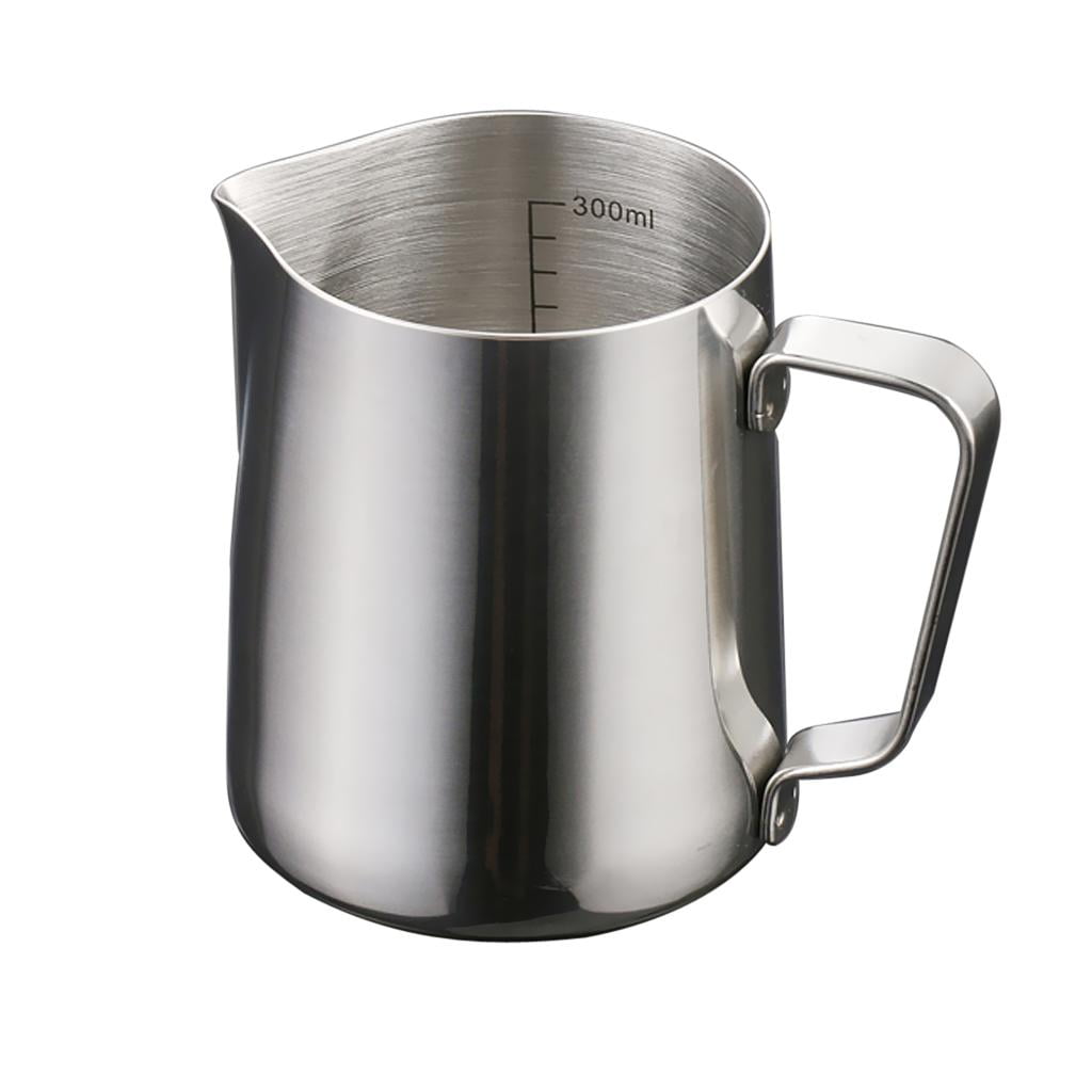 Fiocias 2Pcs Milk Frothing Pitcher Stainless Steel Metal - For Milk Frothers, Espresso