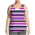 thumbnail image 2 of Jjayotai Plus Tank Tops for Women, Women's Striped Tank Tops, Sleeveless Crew Neck Sequin Sleeveless Blouse Top, Oversized Tshirts for Women Purple^1L, 2 of 7