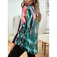 thumbnail image 2 of HOTAPEI Womens Shirts Casual Boho Abstract Print Lantern Long Sleeve Shirts Satin V Neck Blouses Tops, 2 of 5