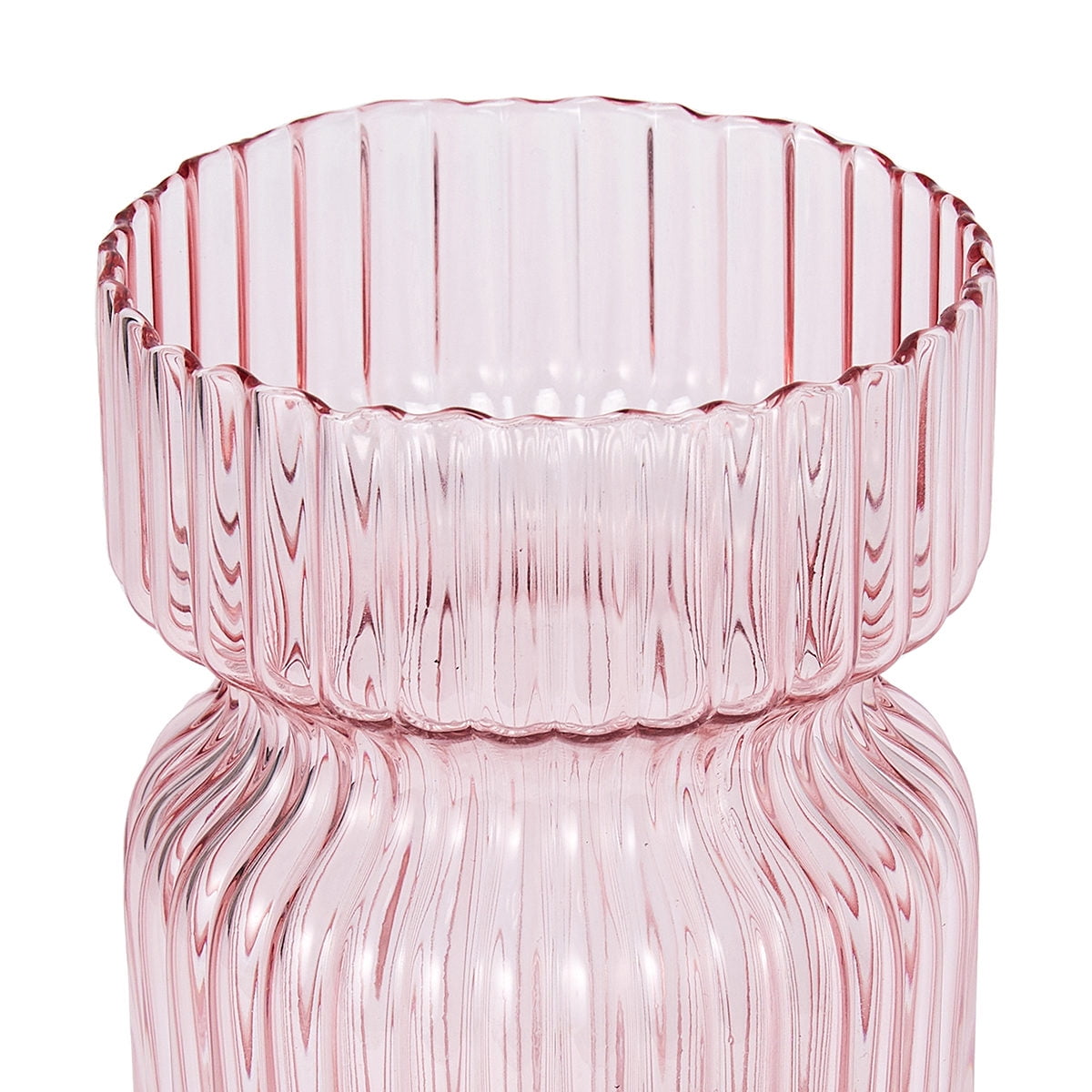 Anko Small Pink Ribbed Vase, Pink Ribbed Vase