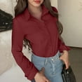 thumbnail image 2 of Womens Summer Tops, Shirts for Women, Stylish Women's Slim Fit V-Neck Long Sleeve Shirts for Casual and Wear - Elegant Blouses for Parties and Daily Activities, 2 of 9
