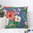 thumbnail image 6 of YFYANG Square Decorative Throw Pillow Case (Without Pillow Insert), Tropical Flower Watercolor Pattern Bedroom Sofa Car Cushion Cover, 12"x12", 6 of 9
