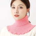 thumbnail image 4 of Women's Ribbed Knit Turtleneck False Collar Ruffle Neck Scarf Extender, Detachable Winter Warm Dickey Sweater Bib Front, Polyester Fiber, 10.2" x 5.9" One Size, 4 of 8