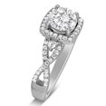 thumbnail image 3 of Unique 1 Carat Round Infinity Halo Diamond Engagement Ring in White Gold, 3 of 4