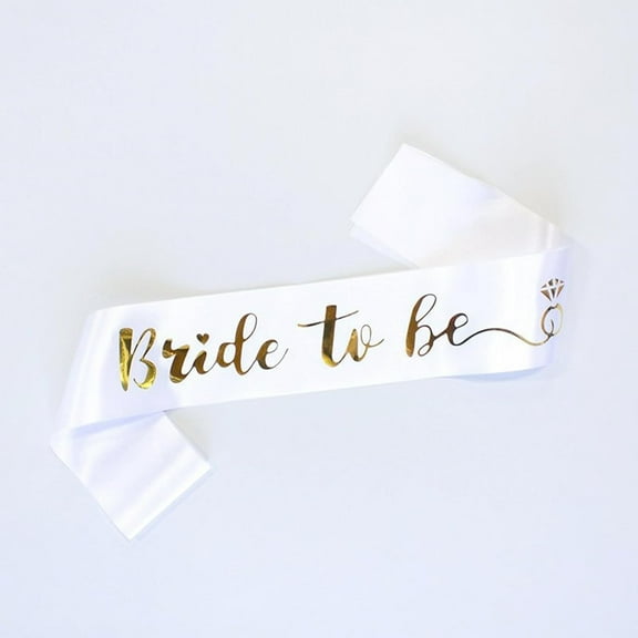 1 pcs Bride to Be Sash for Bridal Shower Bachelorette Party Wedding Engagement Party Favors Gift White Satin Sash with Rose Gold Foil Lettering