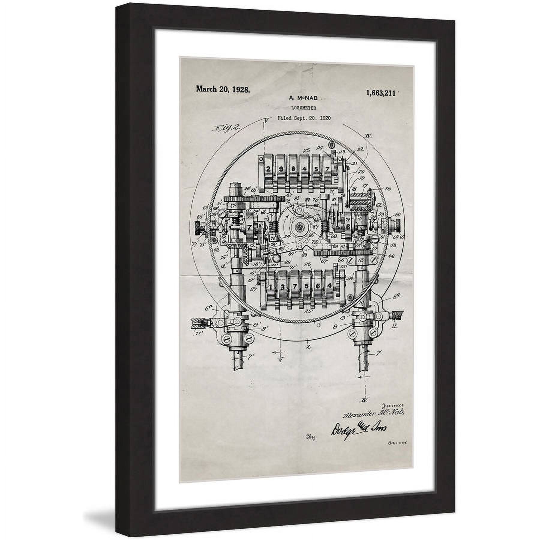 Marmont Hill - "Logo meter 1920 Old Paper" by Steve King Framed Painting Art Print