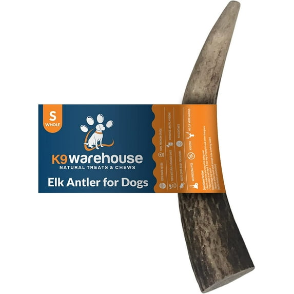 K9warehouse Premium Natural Elk Antlers for Dogs Chew Toy 4-5 Inches Small Whole