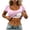 Pink, variant on TGSLY Women's Short Sleeve Shirts with Built in Bra Lightweigh Thin Square Neck Solid Color Tops Dressy Casual Work Going Out Summer Blouses M