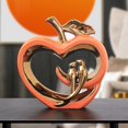 thumbnail image 2 of Estatua de fruta de cerámica nórdica, arte en corazón hueco, escultura de pájaros dorados Naranja Zulema Estatuilla de cerámica, 2 of 8