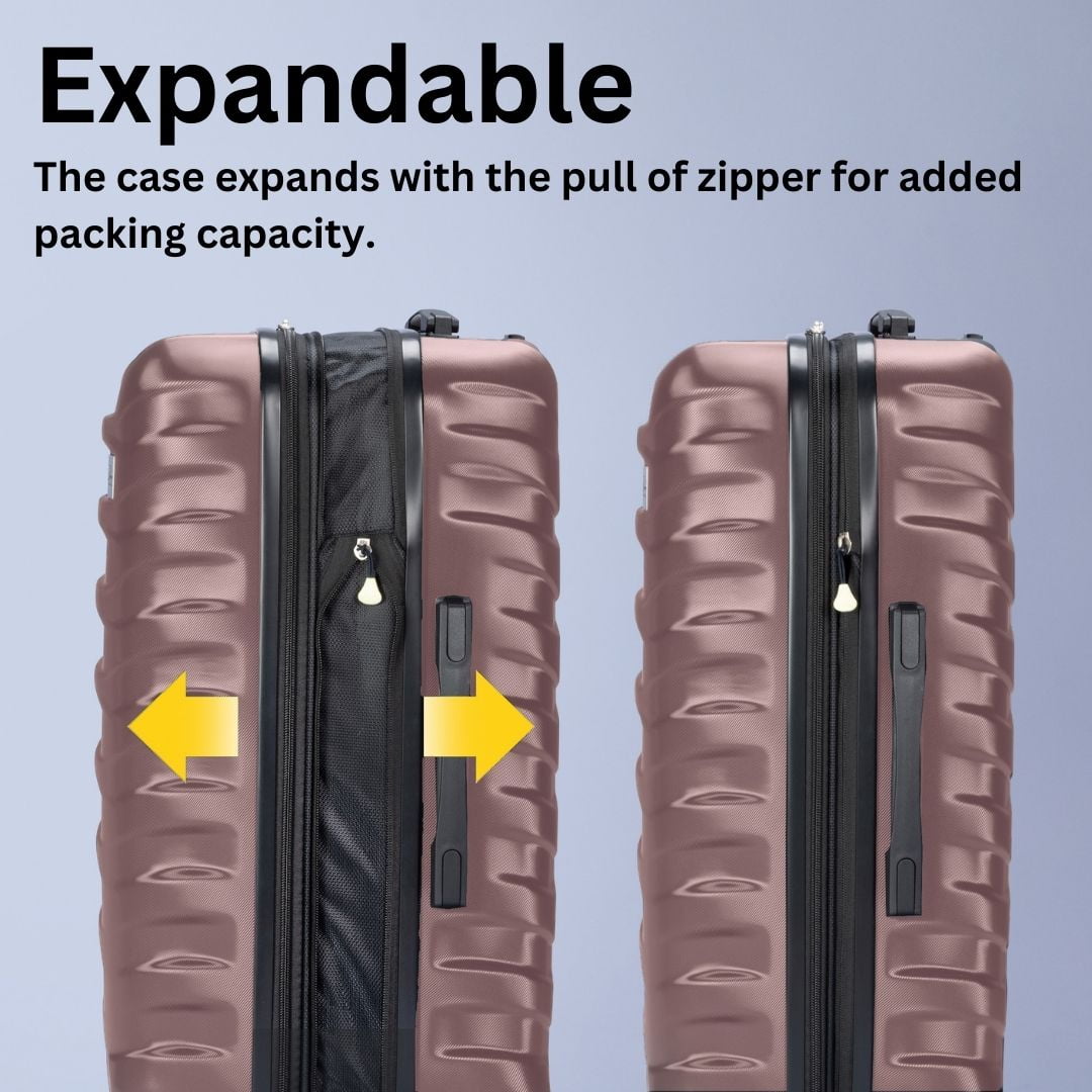 Skyway Luggage Camano Hardshell 28" Expandable Large Checked Luggage with Spinner Wheels, Pink Champagne