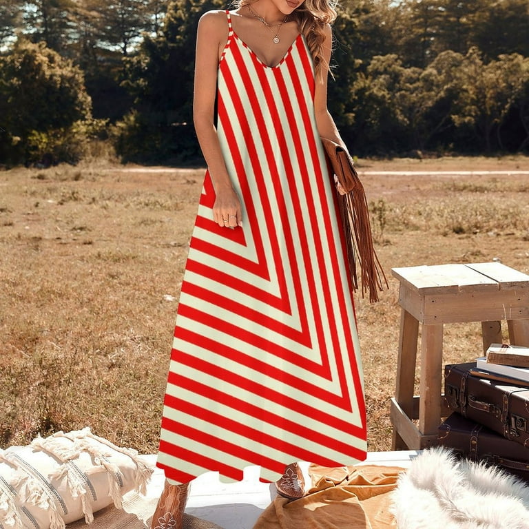 Red And White Striped Sleeveless Dress Loose Women's Dress Dresses Luxury Evening Dresses - Walmart.com Red And White Striped Sleeveless Dress Loose Women's Dress Dresses Luxury Evening Dresses - Walmart.com