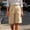 #01 Khaki 【Mix & Match: Stock Up on Your Favorite Colors】, variant on Women's High Waisted Cotton Shorts, Pleated Wide Leg Knee Length, With Pockets & Tummy Control, For Work Office | TruHer,Khaki L