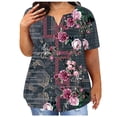 thumbnail image 1 of Hauts d'Été pour Femmes, Hauts Décontractés d'Été pour Femmes, T-Shirt Décontracté à Manches Courtes Imprimé Col Rond Ample pour Femmes, Hauts à Manches Courtes pour Femmes, Hauts à Manches 3/4 pour Femmes, 1 of 3