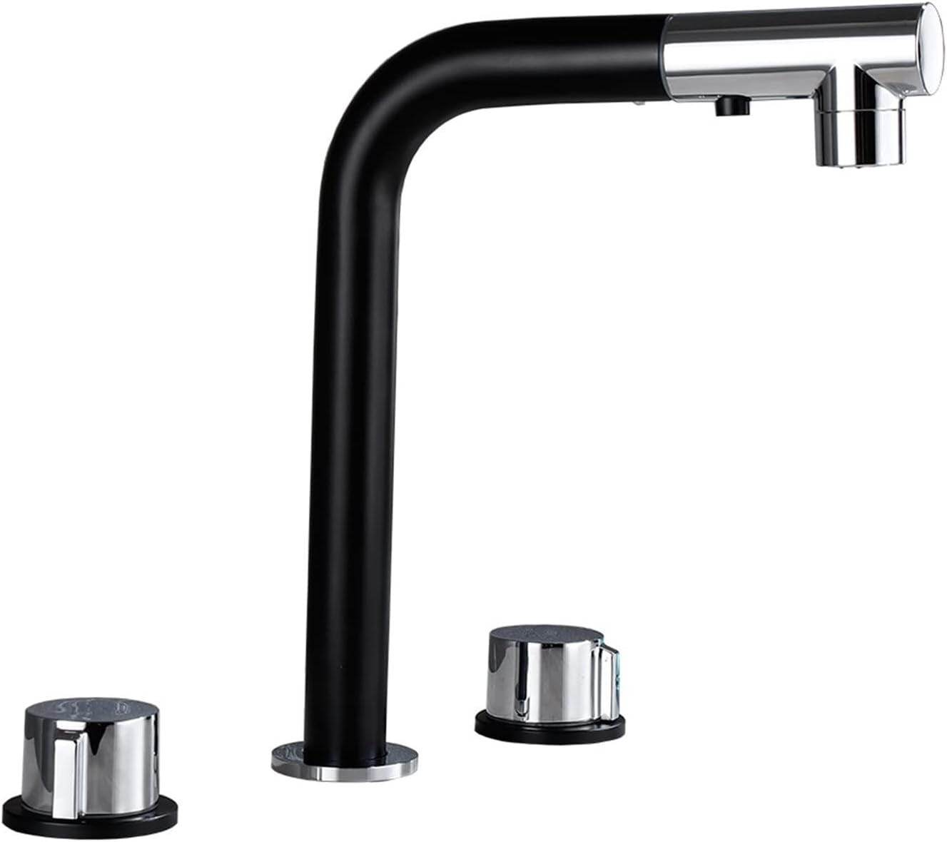 Bathroom Tub Faucet Double Handle Pull Out Spout Mixer Tap Bath Faucet Brass Black/White/Chrome Bathtub Faucet Mixers