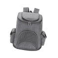 thumbnail image 2 of Mochila transportadora para mascotas, mochila para gatos, 2 bolsas laterales, bolsa de viaje, transportadores de perros para acampar al aire libre, vi gris 14 Salvador Mochilas transportadoras de gatos, 2 of 10