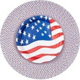 thumbnail image 1 of GFDYREE Napperons Ronds Tressés 15 Pouces Napperons Ronds pour Décorations du 4 Juillet Tables à Manger Tissage Naturel Résistants à la Chaleur Ensemble de 6 Napperons (Rouge Bleu et Blanc, 6), 1 of 6