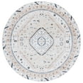 thumbnail image 2 of SAFAVIEH Bayside Sherwood Oriental Polyester Machine Washable Area Rug, Ivory/Beige Blue, 6'7" x 6'7" Round, 2 of 11