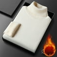 thumbnail image 4 of Styesk Mens Sweater Solid Color Pullover Sweater Cable Knit Turtleneck Sweater Comfy Soft Plush Oversized Sweater Casual Loose Sweaters with Ribbing Edge, 4 of 4