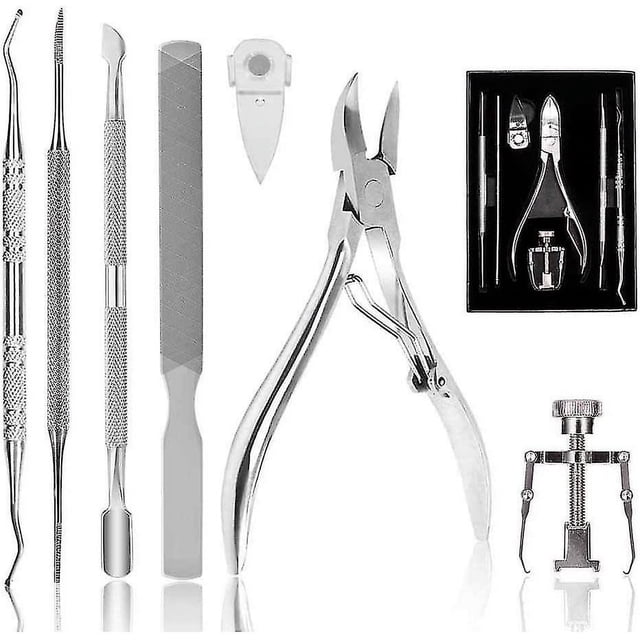 Ensemble Professionnel de Pédicure et Coupe-Ongles en Acier Inoxydable 7 Pcs
