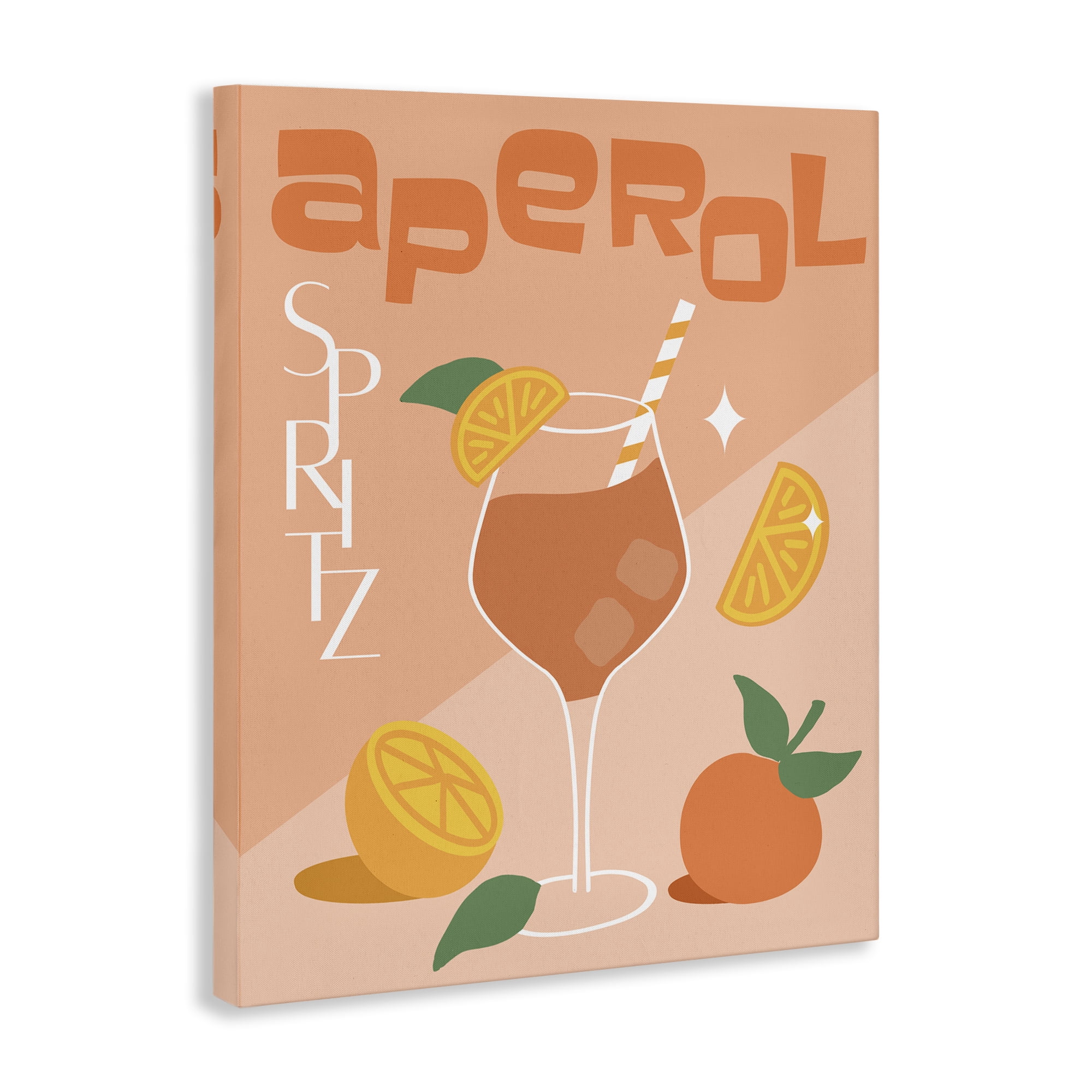 Stupell Industries Aperol Spritz Typography Food & Beverage Painting Wrapped Canvas Art Print Wall Art, 24 x 30