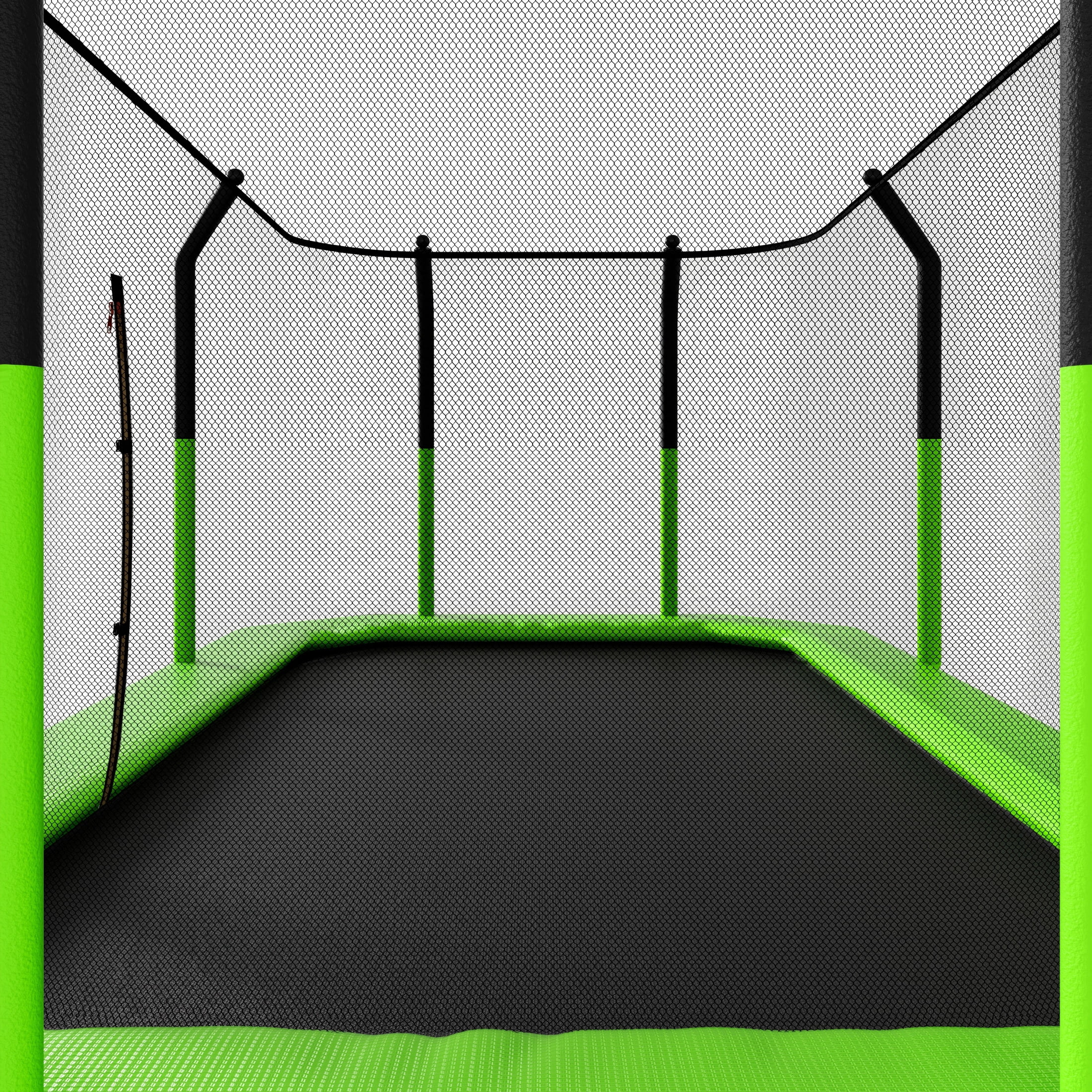 EUROCO 8X14FT Large Rectangle Outdoor Trampoline with Weather-Resistant Enclosure Net and Ladder, Maximum Load Capacity Backyard Jump Pad for Family