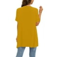 thumbnail image 4 of TQWQT Lightweight Summer Cardigan for Women Short Sleeve Cardigan Open Front Lightweight Summer Cardigan Kimono Casual Soft Draped Vest with Pockets High Low Hem 2023 Khaki XXXL, 4 of 5