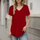 thumbnail image 2 of Camisa informal de manga corta para mujer - Top holgado con mezcla de rayón - Tallas S-XXXXXXL - Lavable a máquina, 2 of 5