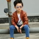 thumbnail image 3 of Chaqueta de cuero para niños Ropa de primavera y otoño para niños Chaqueta de cuero fina coreana para niños, 3 of 5