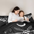 thumbnail image 4 of Feelyou Tribal Butterfly Moth Bedding Comforter Set 7pcs, Bohemian Stars Galaxy King Bedding Sets, Black White Cartoon Reversible Bed Sheets, Breathable Home Decor, 4 of 8