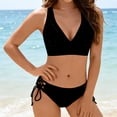 thumbnail image 6 of Maqroz Crochet Tie Side Bikini Set for Women Knitted Texture Two Piece Swimsuit Padded Bra Bathing Suit Boho Beachwear Summer Pool Party Vacation Essential Swimming Costume Swimwear, 6 of 9